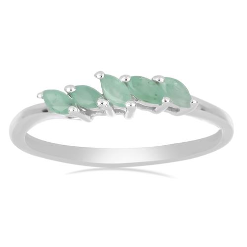 BUY EMERALD GEMSTONE RING IN 925 SILVER 